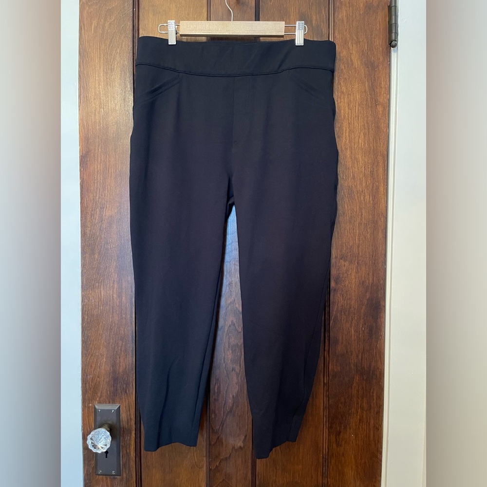 SPANX 1X Petite Perfect Pant Black Ankle Backseam Skinny Style